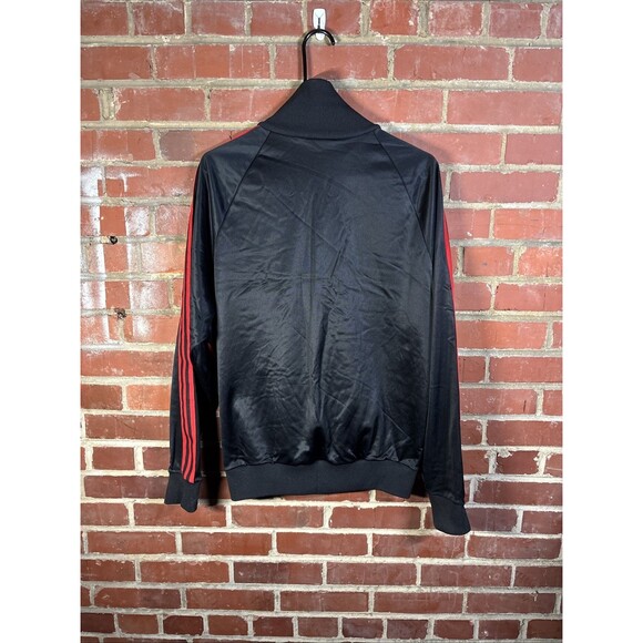 Vintage 80s Adidas Track Suit Jacket USA Made Full Zip Black/Red Hiphop Sz Large - Picture 8 of 8